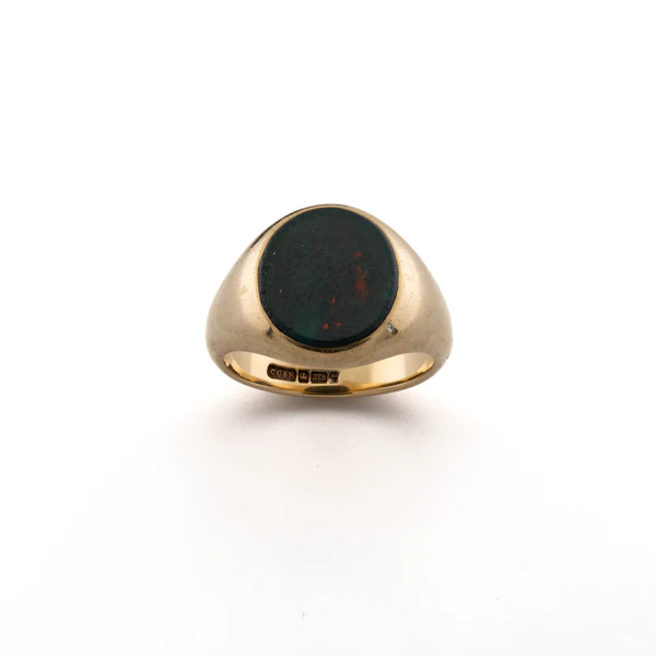 9ct Yellow Gold Bloodstone Signet Ring, Spectrum Antiques - image 1