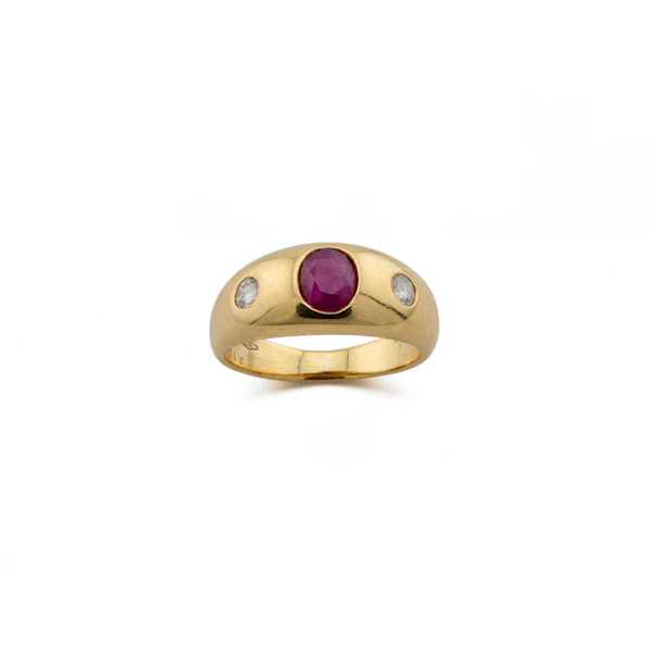 18ct Ruby and Diamond Gypsy Ring, Spectrum Antiques - image 1