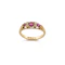 Art Deco 18ct Gold Ruby & Diamond Five Stone Ring, Spectrum Antiques - image 1