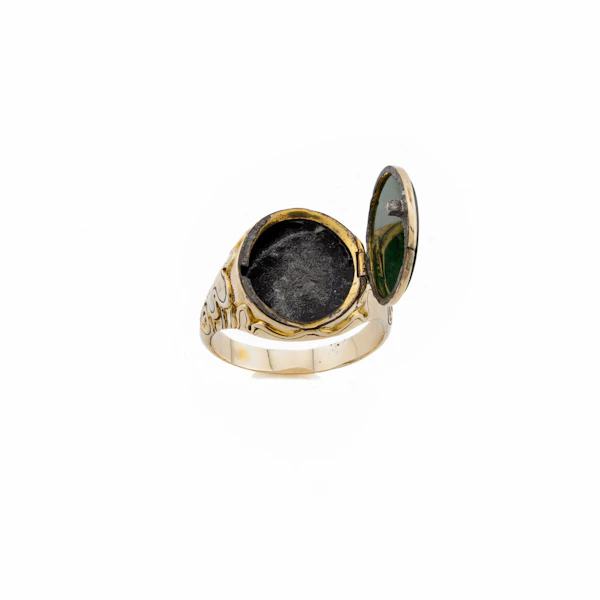 Antique 15ct Gold Bloodstone Poison Signet Ring, Spectrum Antiques - image 2