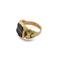 Art Nouveau Banded Agate Shield Signet Ring in 10ct Gold, Spectrum Antiques - image 1