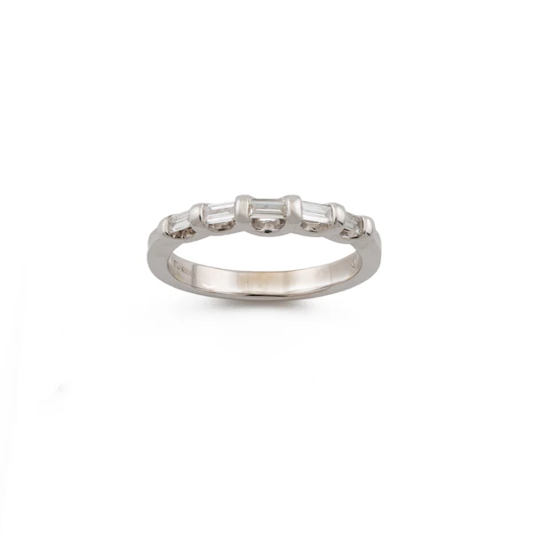 18ct White Gold Half-Eternity Band with Baguette Diamonds, Spectrum Antiques - image 2