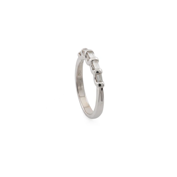 18ct White Gold Half-Eternity Band with Baguette Diamonds, Spectrum Antiques - image 1