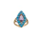 Edwardian Turquoise and Amethyst Navette Ring in 18ct Gold, Spectrum Antiques - image 1