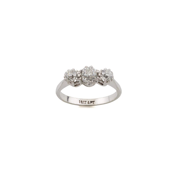 Mid-Century Diamond Trilogy Ring in 18ct White Gold & Platinum, Spectrum Antiques - image 1
