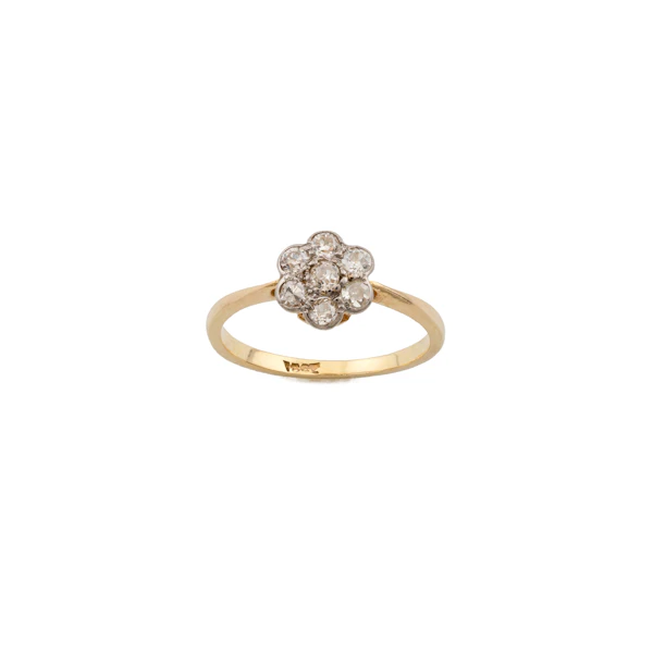 Vintage 18ct Gold and Platinum Diamond Daisy Cluster Ring, Spectrum Antiques - image 1