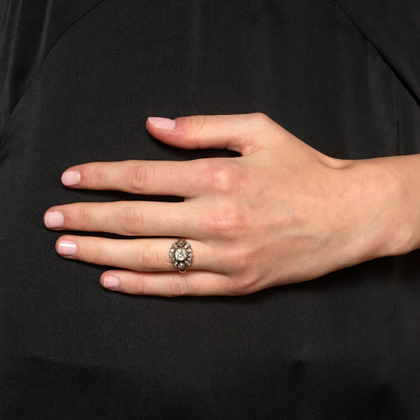 Georgian Diamond Cluster Conversion Ring in Silver & 18ct Gold, Spectrum Antiques - image 2