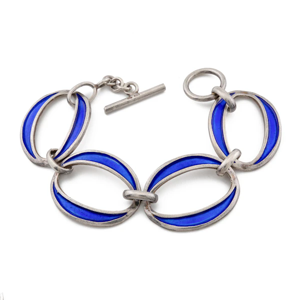 Silver Enamel Bracelet, Spectrum Antiques - image 2