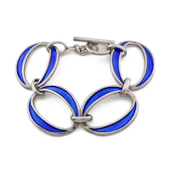 Silver Enamel Bracelet, Spectrum Antiques - image 1