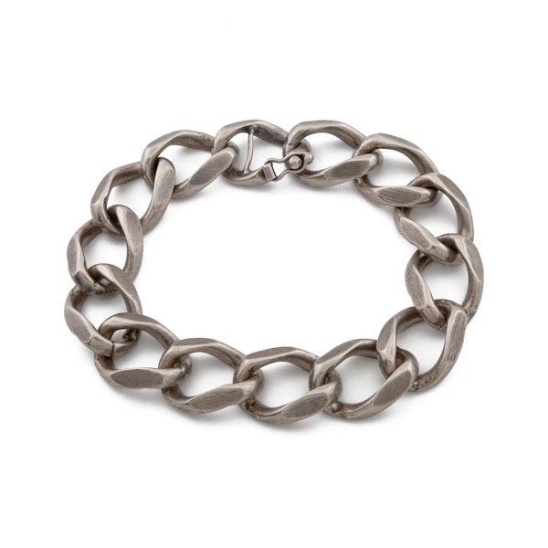 Vintage Silver Curb Link Bracelet by Uno A Erre, Spectrum Antiques - image 1