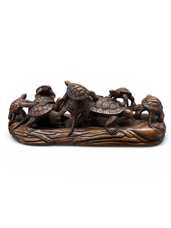Japanese Okimono of turtles - image 1