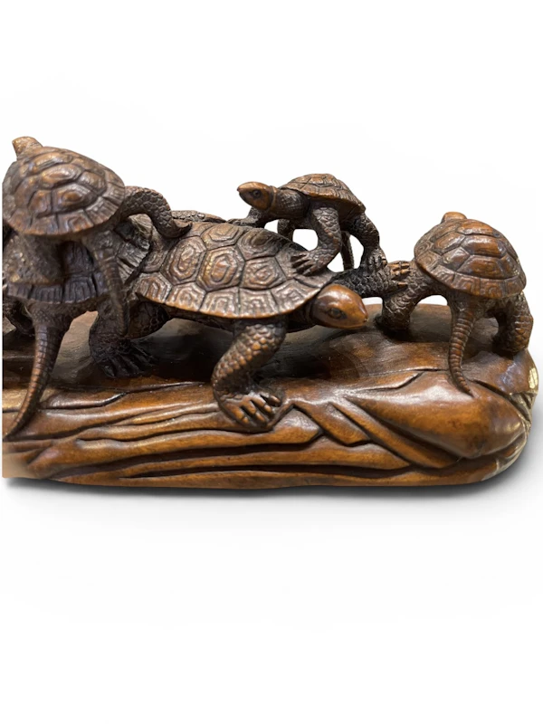 Japanese Okimono of turtles - image 6