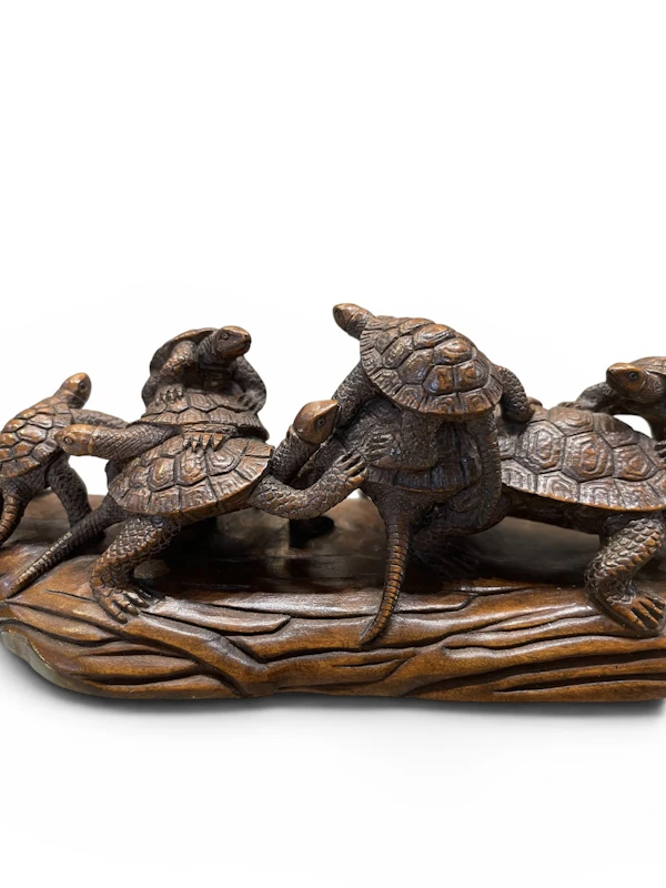 Japanese Okimono of turtles - image 5