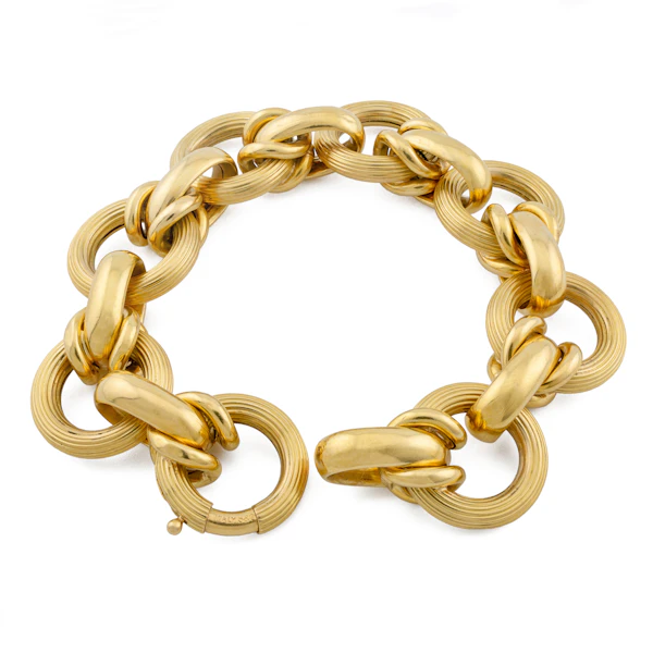 Vintage Italian 18ct Gold Bold Belcher Link Bracelet, Spectrum Antiques - image 4