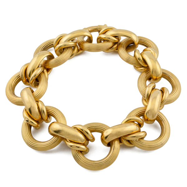 Vintage Italian 18ct Gold Bold Belcher Link Bracelet, Spectrum Antiques - image 1