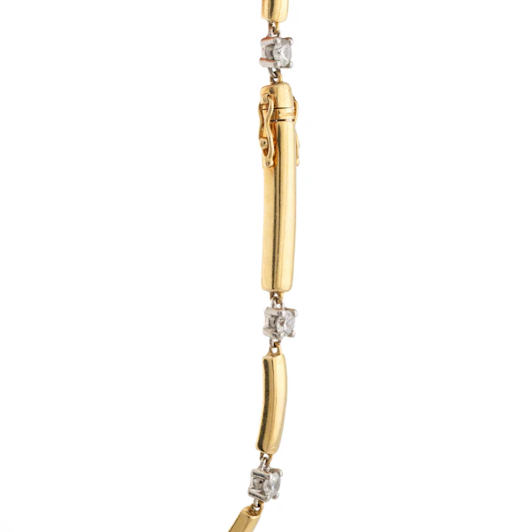 Diamond and 18ct Gold Bar Link Bracelet, Spectrum Antiques - image 3