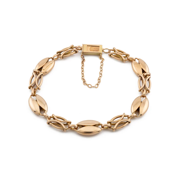Edwardian 15ct Gold Fancy Link Bracelet, Spectrum Antiques - image 1