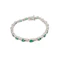 Vintage 14ct White Gold Emerald & Diamond Line Bracelet, Spectrum Antiques - image 1
