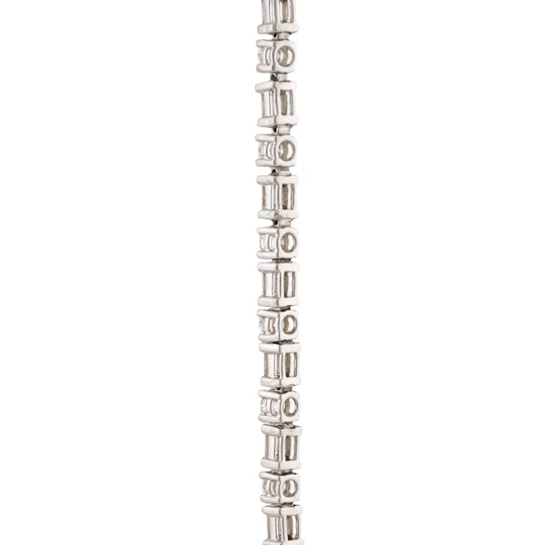 Vintage Platinum Baguette & Brilliant Diamond Line Bracelet, Spectrum Antiques - image 4