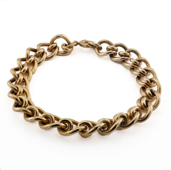 9ct Intertwined Curb Link Bracelet, Spectrum Antiques - image 1