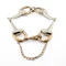Vintage 9ct Two-Tone Gold Stirrup Bit Link Bracelet, Spectrum Antiques - image 3