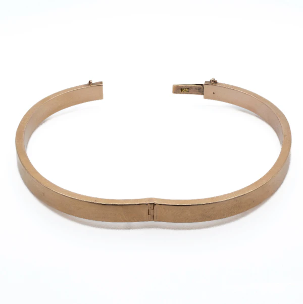 15ct Hollow Hinged Bangle, Spectrum Antiques - image 4