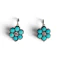Antique turquoise and old cut diamond forget me not earrings sku 9381 DBGEMS - image 1
