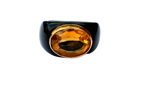 Citrine and onyx dress ring DBGEMS
