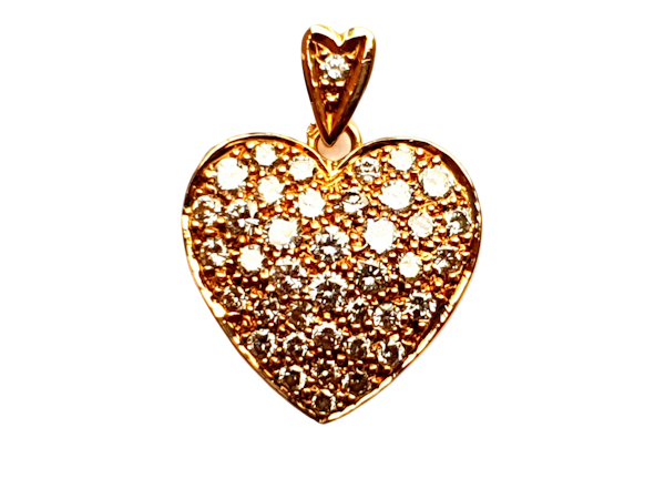 French 18ct gold and pave diamond heart  DBGEMS - image 1