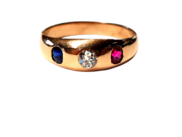 Antique gem set gypsy ring  DBGEMS - image 1