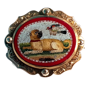 Rare Antique micro mosaic swivel brooch  DBGEMS
