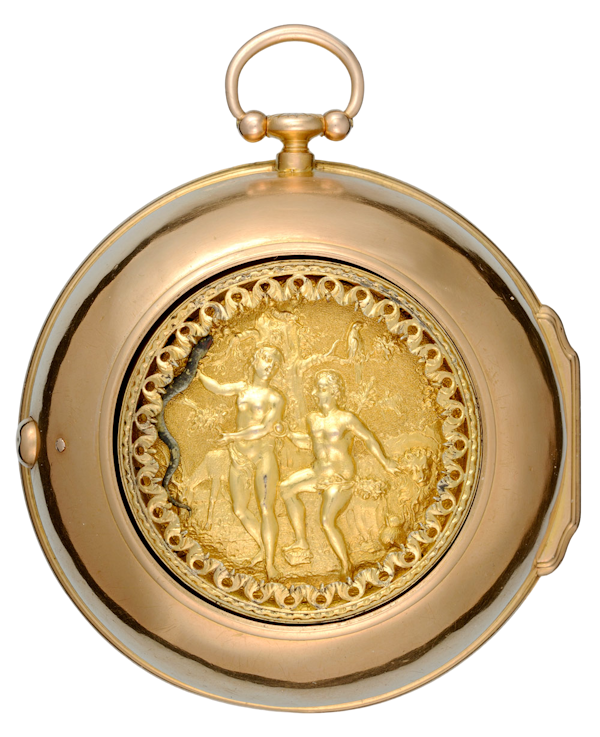 RARE EARLY VERGE POCKET WATCH WITH GARDEN OF EDEN AUTOMATION - image 1