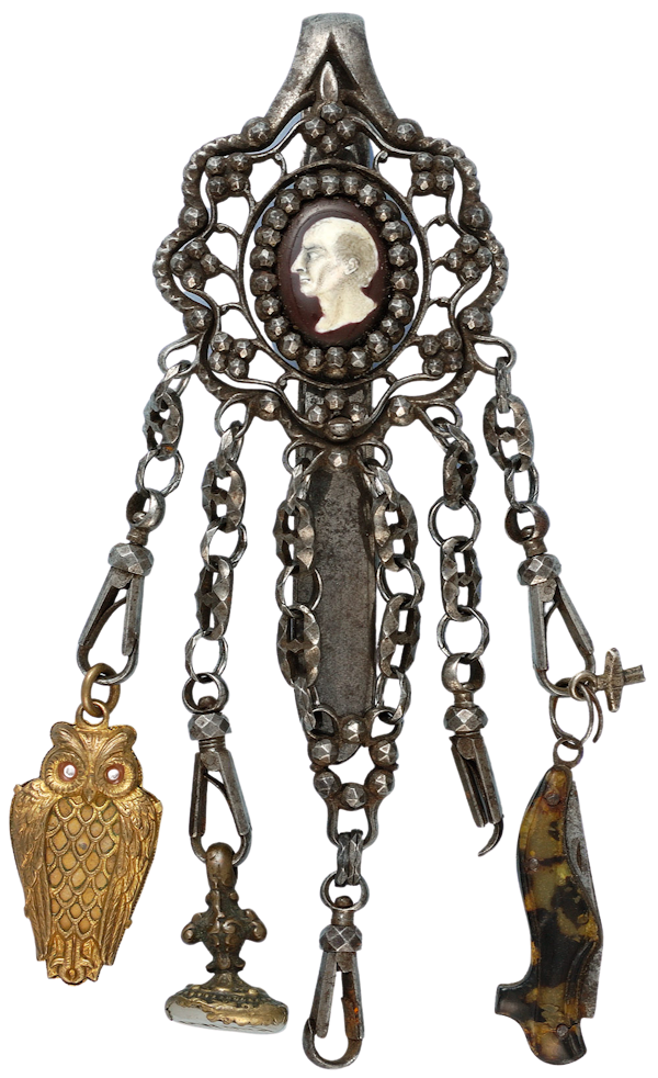 CUT STEEL CHATELAINE AND ACCESSORIES - image 1
