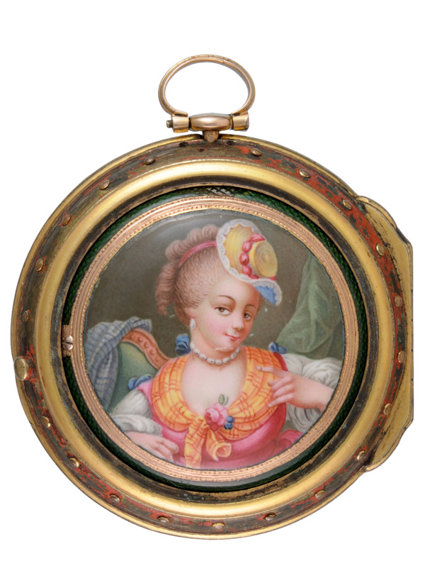 GOLD AND ENAMEL TRIPLE CASED VERGE POCKET WATCH - image 1
