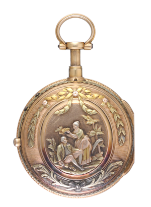 GOLD QUARTER REPEATING SWISS VERGE POCKET WATCH