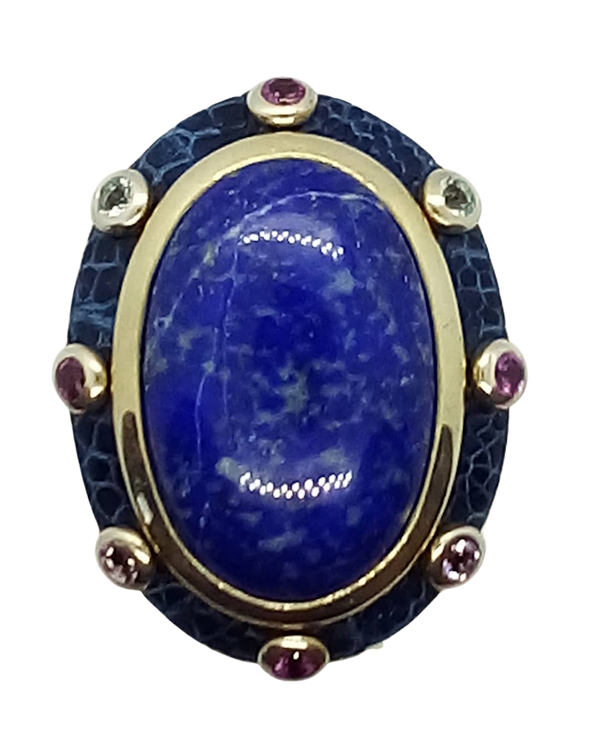 Vintage Large Lapis Lazuli Ring - image 1