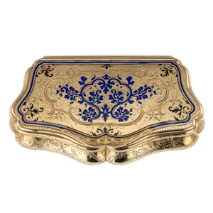 Continental gold, enamel case, Russian import marks c.1900