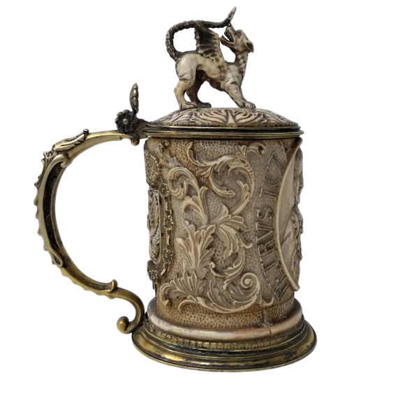 19th Century German Silver-Gilt and Ivory Tankard - image 1