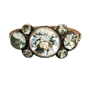 Rock crystal and enamel 17th century ring