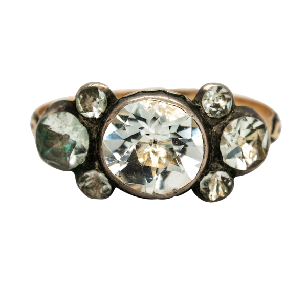 Rock crystal and enamel 17th century ring - image 1