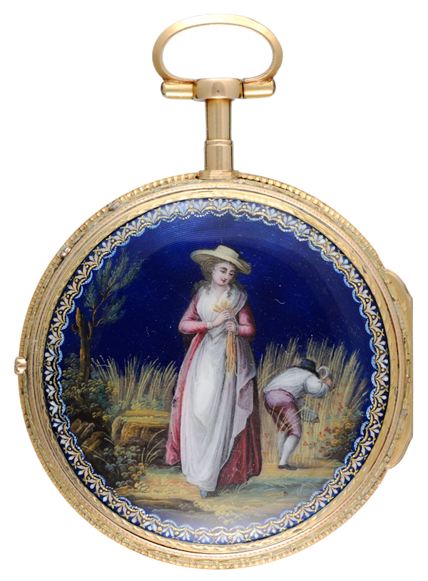 GOLD AND ENAMEL PAIR CASED VERGE - image 1