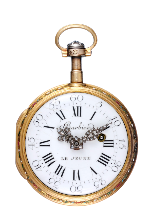 GOLD AND ENAMEL FRENCH VERGE POCKET WATCH - image 1