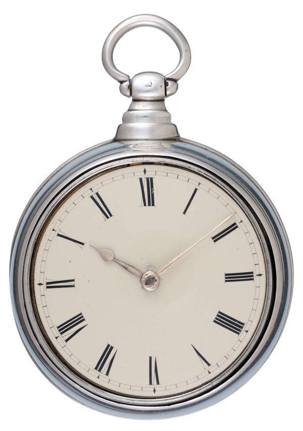SILVER PAIR CASED RACK LEVER POCKET WATCH - image 1