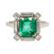 Art Deco emerald and diamond ring - image 1