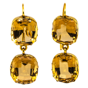 Victorian citrine drop earrings