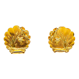 Victorian fine gold Japanesque earrings - Charlotte Sayers