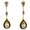 Victorian enamel diamond drop earrings - image 1