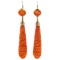 Georgian carved coral drop earrings - image 1