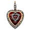 Victorian enamel diamond heart pendant - image 1