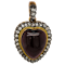 Victorian garnet diamond heart pendant - image 1